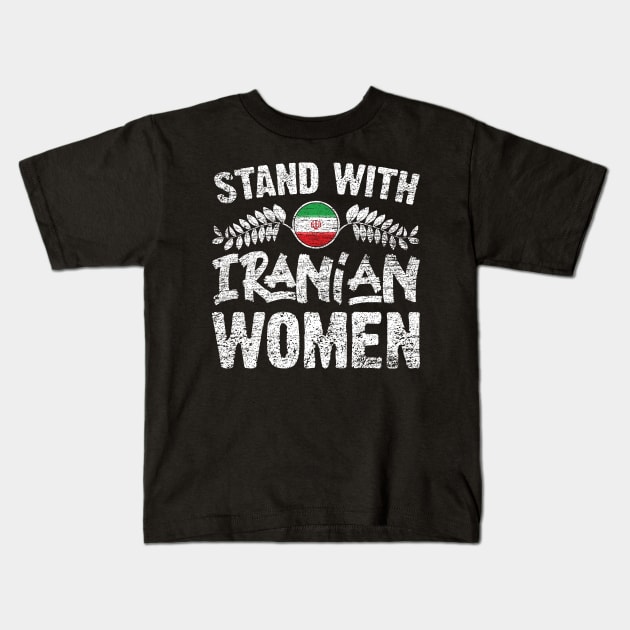 Stand with Iranian women grungy version Kids T-Shirt by Emma